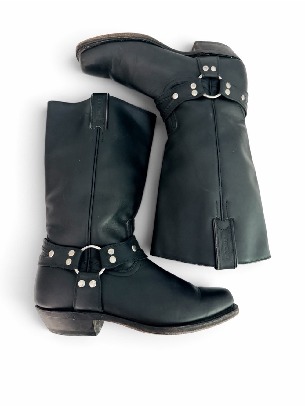BOULET Black Leather Harness Motorcycle Biker Boots 6.5